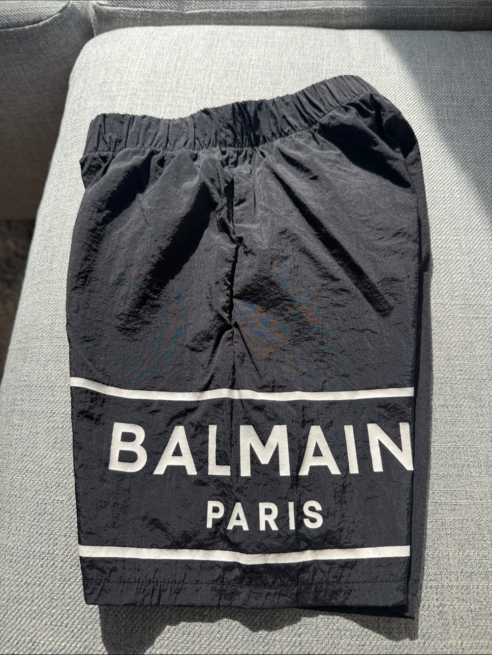 Balmain Kids Black Logo Shorts Swim Bathing Suit Sz. 4